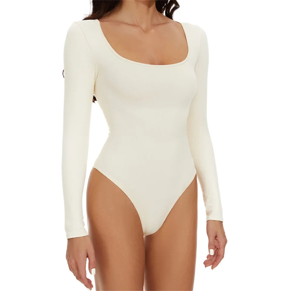 Square Neck Long Sleeve Bodysuit