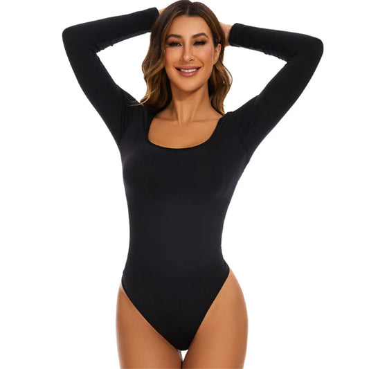 Square Neck Long Sleeve Bodysuit